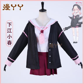 Blue Archive Shimoe Koharu Cosplay Costume Sailor Uniform Suit With Hat Wing Women Girl Halloween Party Outfit Headwear
