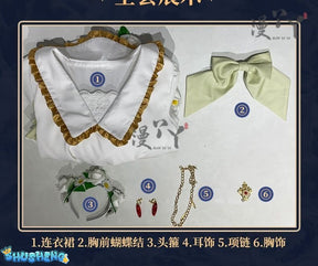 Anime Frieren: Beyond Journey's End Cosplay Costume White Flower Skirt Princess Dress Woman Sexy Masked Ball Party Suit