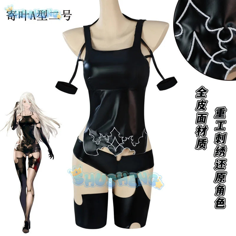 Shusheng IN STOCK NieR Automata YoRHa Type A2 Cosplay Costume Anime Sexy Leather Uniform Halloween Party Outfits for Women