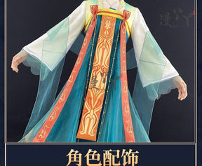 Identity Ⅴ Cosplay Grace Naiad Yao Cai Costume Halloween Carnival Chinese Style Gorgeous Hanfu Dress Props and Accessories Set