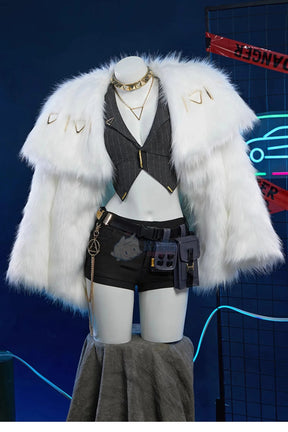 NIKKE：The Goddess of Victory Rosanna Cosplay Costume Halloween Carnival Fashion Coat Leather Pants Accessories Prop Woman Set