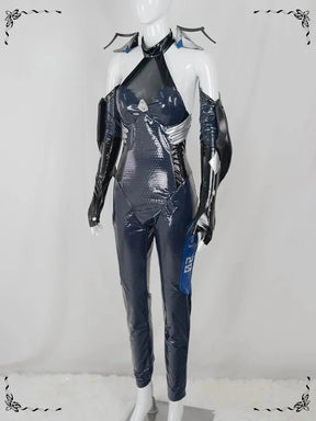 NIKKE：The Goddess of Victory  Mermaid Cosplay Costume Halloween party new black leather tight fitting jumpsuit wig prop sexy set