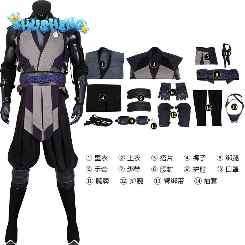 Mortal Kombat 1 Smoke Cosplay Costume Fighting Uniform With Mask Full Set Adult Men Smoke Costume Suit Custom Made