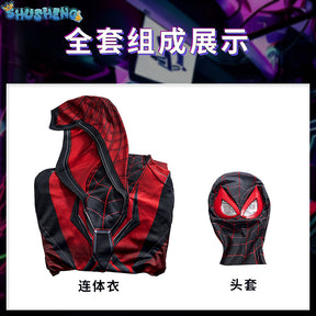 For Adult Anime Spider Man Across The Spider-Verse Cosplay Costume Miles Morales Superhero Jumpsuit