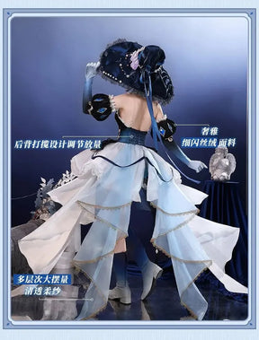 Focalors Genshin Impact Hydro Archon Cosplay Furina Costume Gorgeous Dress Female Wig Props Halloween Party Dress Complete Set