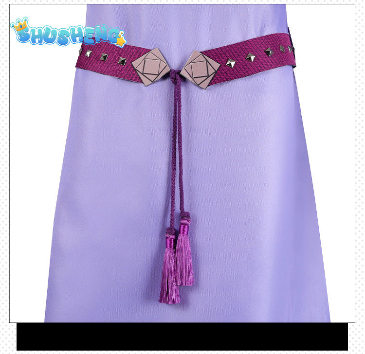 Movie Wish Asha Wish Magnifico Cosplay Costume Asha Disguise Princess Purple Dress Halloween Christmas for Women