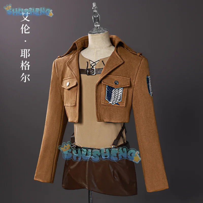 Attack on Titan‌ Eren Mikasa Levi Armin Hange Historia Reiss Cosplay Costume Scout Regiment‌ Uniform Halloween Carnival Party