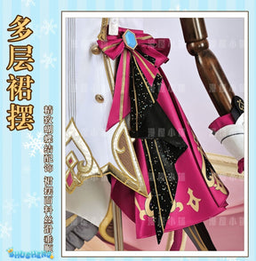 Genshin Impact Escoffier Cosplay Costume Uniform Jacquard Fabric Anime Chinese Wig Halloween Costumes for Women Game