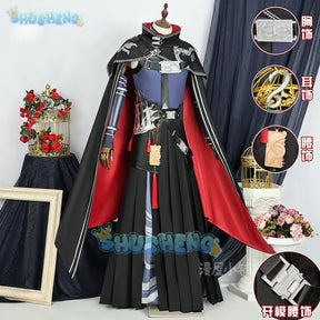 Arknights Zuo Le Cosplay Costume Uniform Cloak Earrings Pythia Zuo Xuanliao Halloween Party Women Men Carnival Props