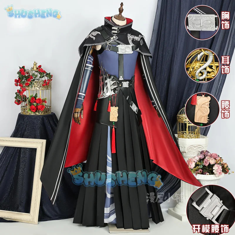 Arknights Zuo Le Cosplay Costume Uniform Cloak Earrings Pythia Zuo Xuanliao Halloween Party Women Men Carnival Props
