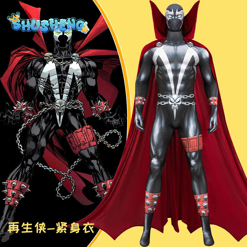 Spawn Cosplay Costume Superhero Simmons Role Play Suit Jumpsuit Colak Set Mens Bodysuit Halloween Party Outfits Costume