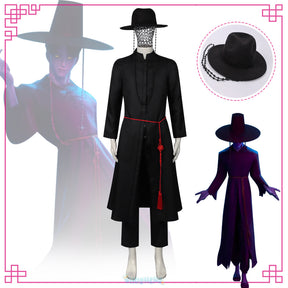 kpop cosplay Huntrix KPop Demon Hunters Sajaboys Cosplay Handsome Uniform Jinu Vampire Goth Punk Long Coat Korea Idol Halloween Suit