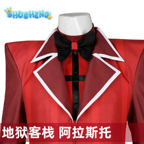 Anime Hazbin Cosplay Hotel Alastor Cosplay Costume Red Uniform Radio Demon Role Play Halloween Carnival Party Outfit