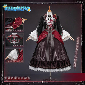 Game Cosplay Series: Love and Deepspace-Silver-winged Demon/Crimson Moon Pact（heroine） Cosplay Costume full set Shushengcos
