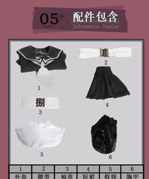 Tsukumo Kako Cosplay The Hundred Line -Last Defense Academy- Costume Halloween Women JK Uniform Coat Short Skirt Belt Tie Set