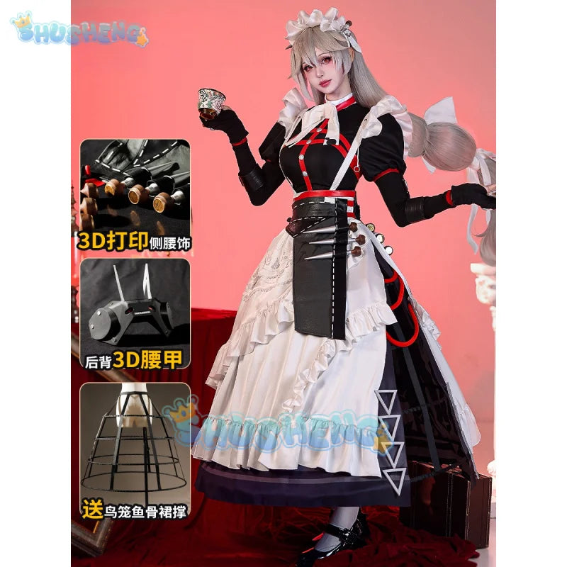 Zenless Zone Zero Alexandrina Sebastiane Rina Cosplay Costume Wig Maid Dress Uniform Victoria Housekeeping Halloween Party Women