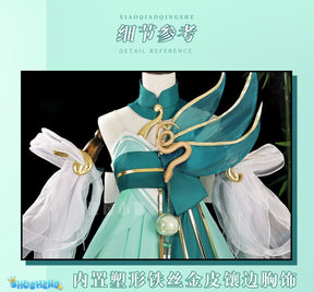 Honor of Kings Xiao Qiao Cosplay Costume Green Snake Skin Uniform Suit Dress Halloween Party Outfit Role Play for Adult Girls