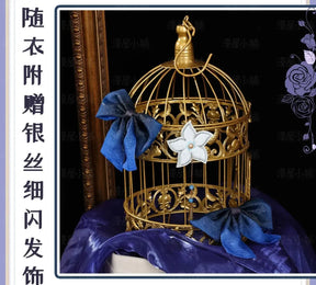 Shusheng-N Game Genshin Impact Keqing Cosplay Costume Halloween Carnival Sweet Lolita Dress Props Wig Accessories Women's New Keqing Set