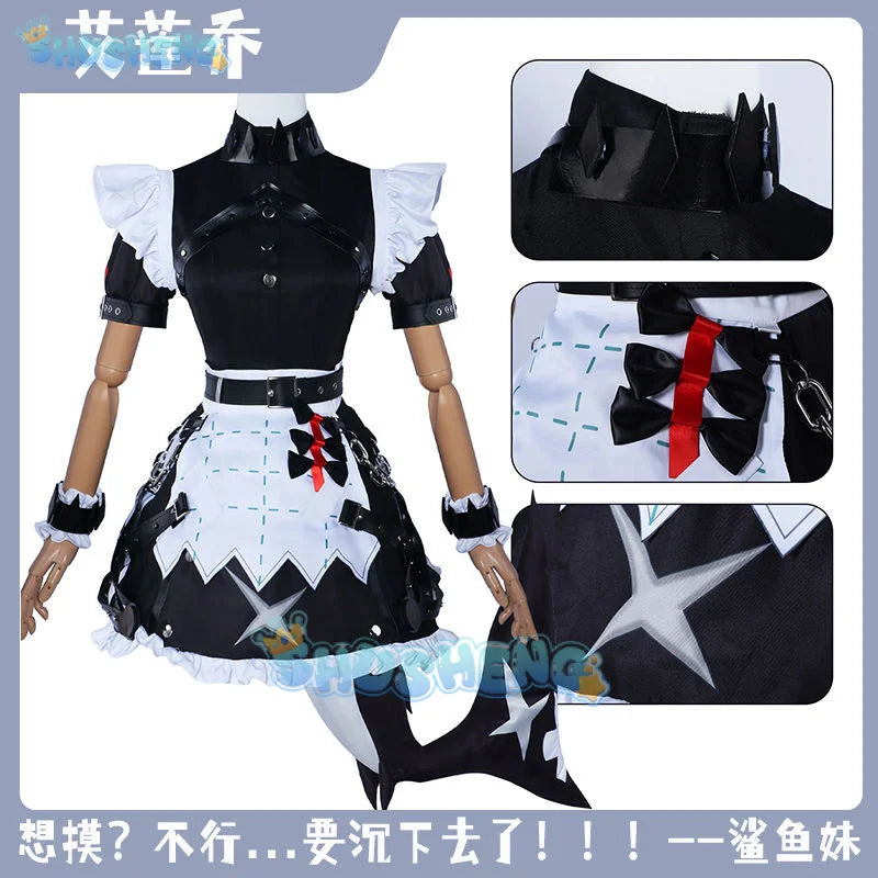 Zenless Zone Zero Ellen Joe Cosplay Costume Wig Maid Dress Uniform Necklace Victoria Housekeeping Halloween Party for Women Prop