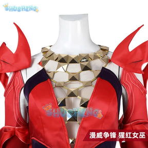 Game Rivals Scarlet Cosplay Witch Costume Emporium Matron Red Top Skirt Outfit Full Set Halloween Scarlet Fantasia Costumes