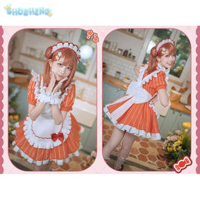 LoveLive!Superstar!!Uehara Ayumu Ruby Kurosawa Wakana Shiki Cosplay Costume Socks Apron Tie Hair Clip Wig Halloween Maid Set