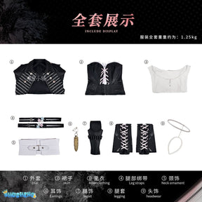 Arknights Lemuen Cosplay Costume Wig Dress Jacket Uniform Outfit Leggings Festival Halloween Party Women Girls Role Play Props