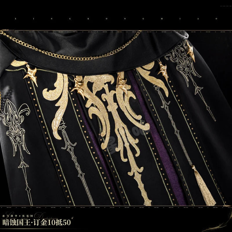 Shusheng-R Love and Deepspace Xavier Cosplay Costume Halloween Men's Fantasy Uniform Coat Props Shoes Accessories Set