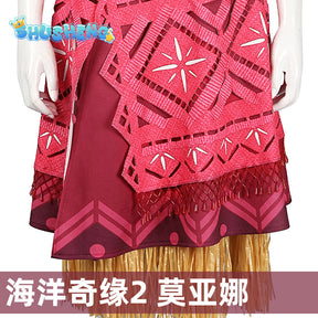 Moana Cosplay Costume Princess Dress Adult Top Skirt Necklace Full Set Female Halloween Carnival Party Moana2 Dress Outfits