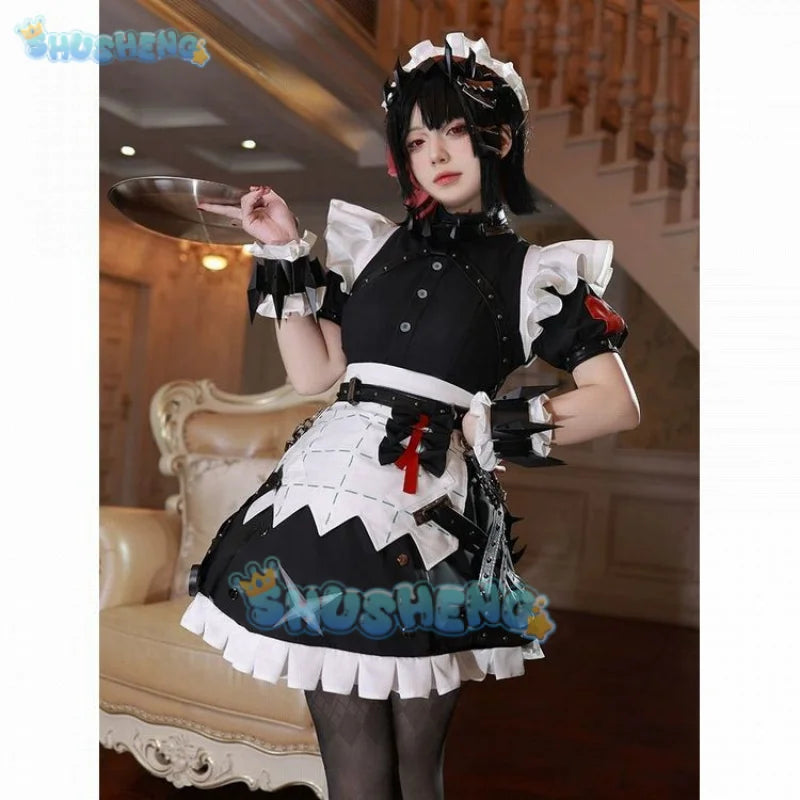 Zenless Zone Zero Ellen Joe Cosplay Costume Wig Maid Dress Uniform Necklace Victoria Housekeeping Halloween Party for Women Prop