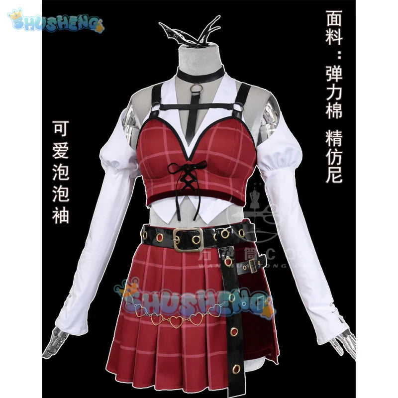 Shusheng Sanya Cosplay Anime VTuber Costume Sweet Lovely Singing Suit Uniforms Full Set Halloween Party Role Play Clothing S-XL