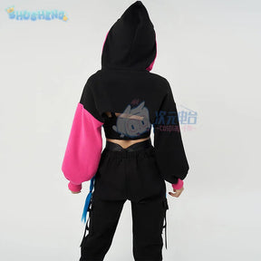 Jinx LOL Cosplay Arcane:League of Legends Costume Fashion warm hoodie pants accessory set party carnival men women casual outfit