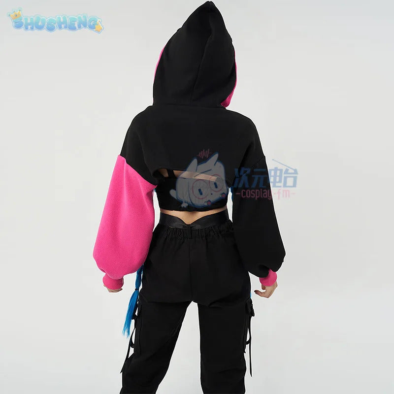 Jinx LOL Cosplay Arcane:League of Legends Costume Fashion warm hoodie pants accessory set party carnival men women casual outfit