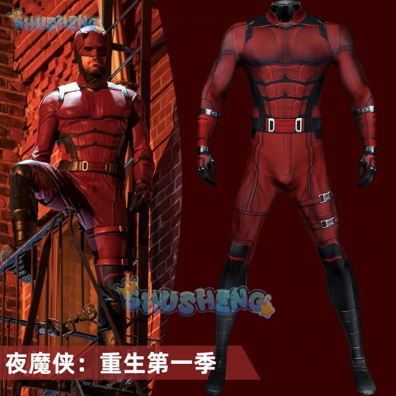 Daredevil‌ Cosplay Costume Jumpsuit Halloween Carnival Party Christmas Play Role Clothes Clothing for Men