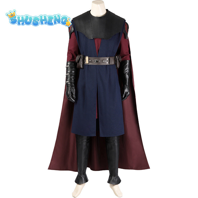 Jedi Knight Anakin Skywalker Cosplay Costume Movie Space Battle Warrior Roleplay Leather Armor Suit Adult Halloween Party Outfit