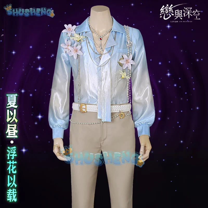 Love and Deepspace Caleb Cosplay Costume Flower Shirt Pants Fragrant Possession Uniform Halloween Party Women Men Props