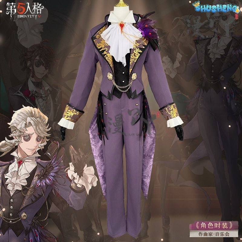 Composer Frederick Kreiburg Cosplay Costume Identity V Game Suit Uniform Cosplay Costume Halloween Party Role Play Outfit Men