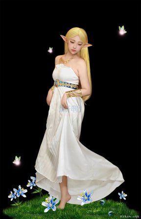 Game Zelda: Breath of the Wild Zelda Cosplay Costume Dress Belt Earrings Necklace Glove Set Halloween Party Sexy Women Uniform