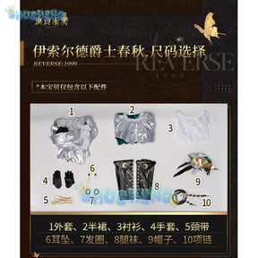 Shusheng Reverse:1999 Isolde And All That Jazz Game Suit Gorgeous Uniform Cosplay Costume Halloween Party Role Play Outfit Women