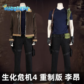 Biohazard Resident 4 Remake Leon S Kennedy Evil Cosplay Costume Jacket Coat Tops Pants Man Fantasia Outfits Halloween Party Suit