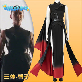 New The Three Body Problem Sophon Cosplay Costume Black Red Dress Boots To Choose For Game Party Custom Made