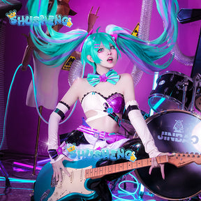 Miku Cosplay Costume Virtual Idol Cosplay Anime Cos Miku MuseDash Costume Top Skirt Halloween Carnival Party Dress Girls Women