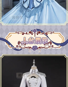 Shusheng-R Tokisaki Kurumi Nightmare Cosplay DATE A LIVE The White Queen Costume Halloween Party Lolita Dress Wig Props Women's Sweet Set