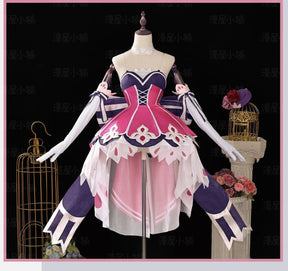 Honor of Kings Wang Zhaojun Epic Skin Anime-style Games Cosplay Costume Idol Singer Pink and Purple Dress Anime-style Games