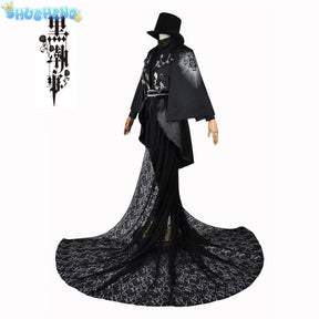 Ciel 15th Anniversary Cosplay Costume Butler Victorian-style Silk Gown Gothic Lolita Long Dress Wig Halloween