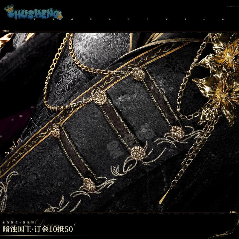 Shusheng-R Love and Deepspace Xavier Cosplay Costume Halloween Men's Fantasy Uniform Coat Props Shoes Accessories Set