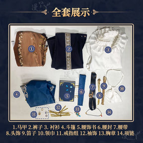 Game Identity Ⅴ Luchino Diruse Professor Cosplay Costume Poet New Skin Fashionable Uniform Man Halloween Party Suit