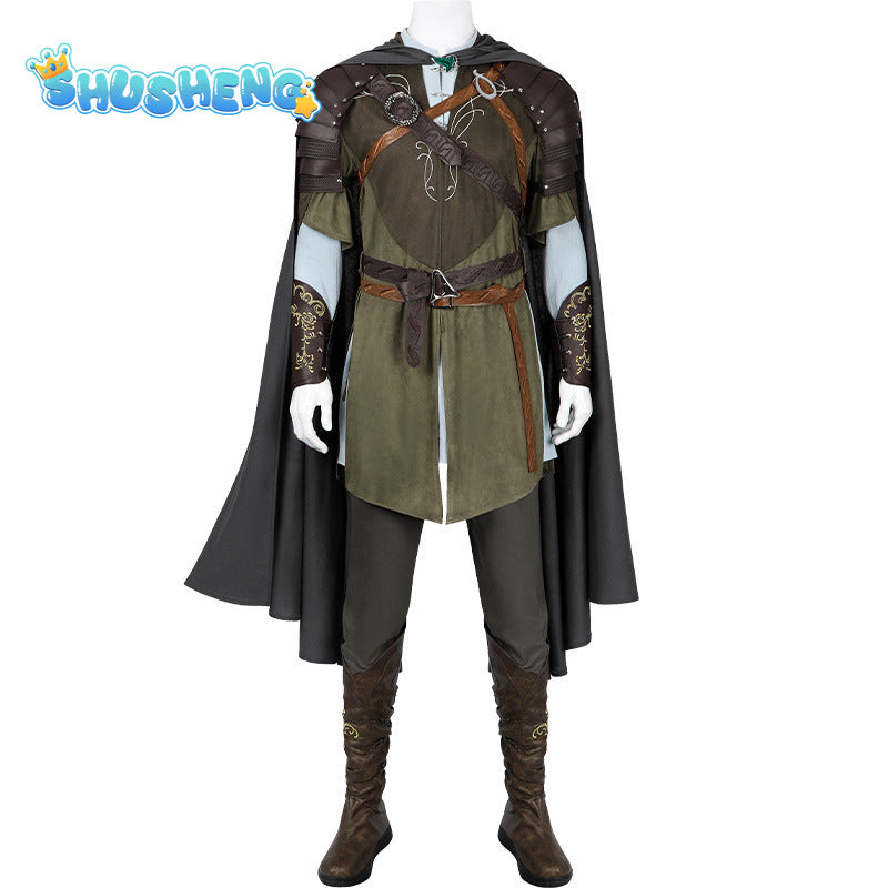 Legolas Cosplay Costume Adult Mens Elf Prince Leather Battle Suit Outfit Full Set Halloween Party Outfits Hand Made Any Size