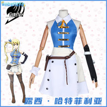 Anime Fairy Tail 100 Years Quest Lucy Heartfilia Cosplay Costume Wig Skirt Uniform Stickers Hairpin Halloween Party for Women