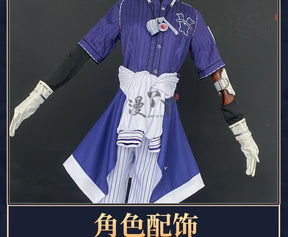Game Identity V Ganji Gupta Batter Cosplay Costume Wig BLK Uniform Set Halloween Carnival Play Role Party Props Coaplay Clothes