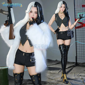 NIKKE：The Goddess of Victory Rosanna Cosplay Costume Halloween Carnival Fashion Coat Leather Pants Accessories Prop Woman Set